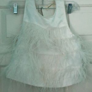 Boutique feather crop top